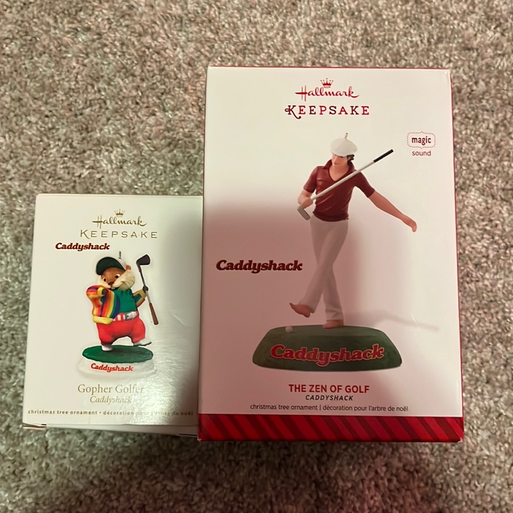 Hallmark keepsake ornament Caddyshack set 2012&2014